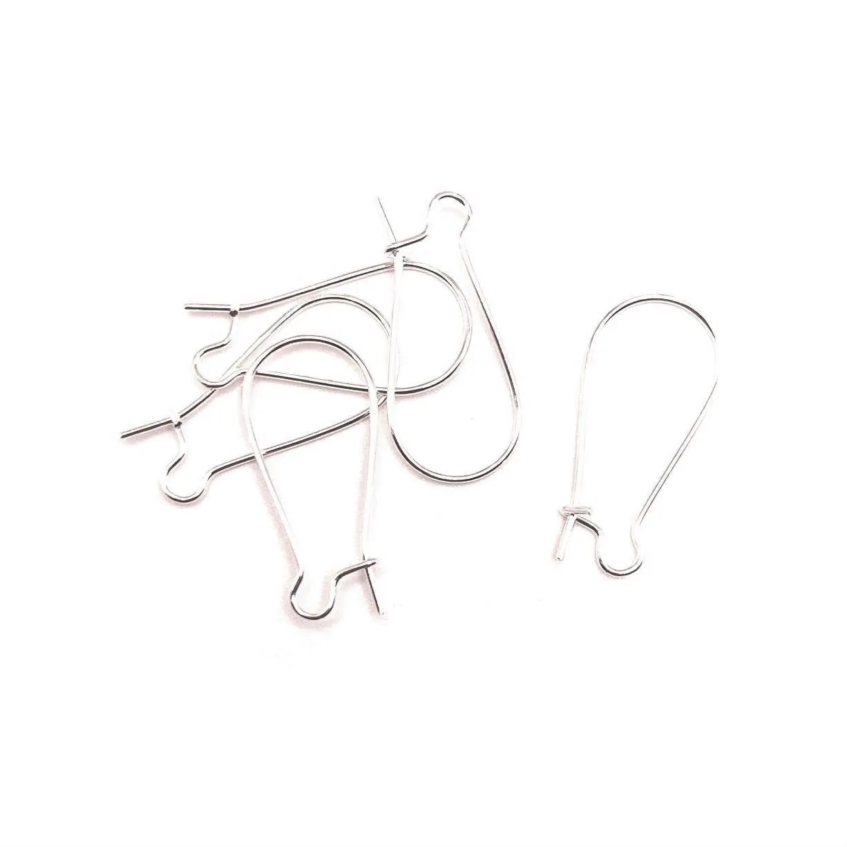 100 or 500 Pieces: Silver Plated Kidney Earring Wires