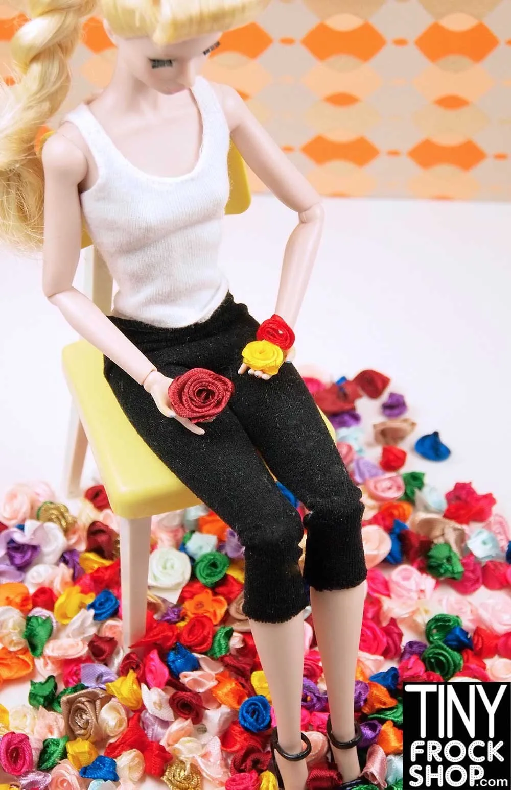 10mm - 18mm - 12" Fashion Doll Mixed Color Rosette Trim - Pack Of 12!