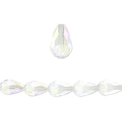 11mm AB Crystal Faceted Teardrop Crystal Beads