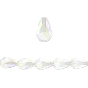 11mm AB Crystal Faceted Teardrop Crystal Beads