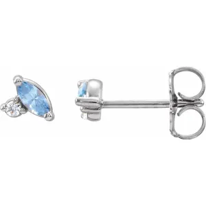 14K White Gold 1-Stone .025 CTW Natural Diamond Semi-Set Family Earrings