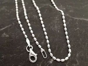 20" 2mm Oval Bead Chain, Sterling Silver