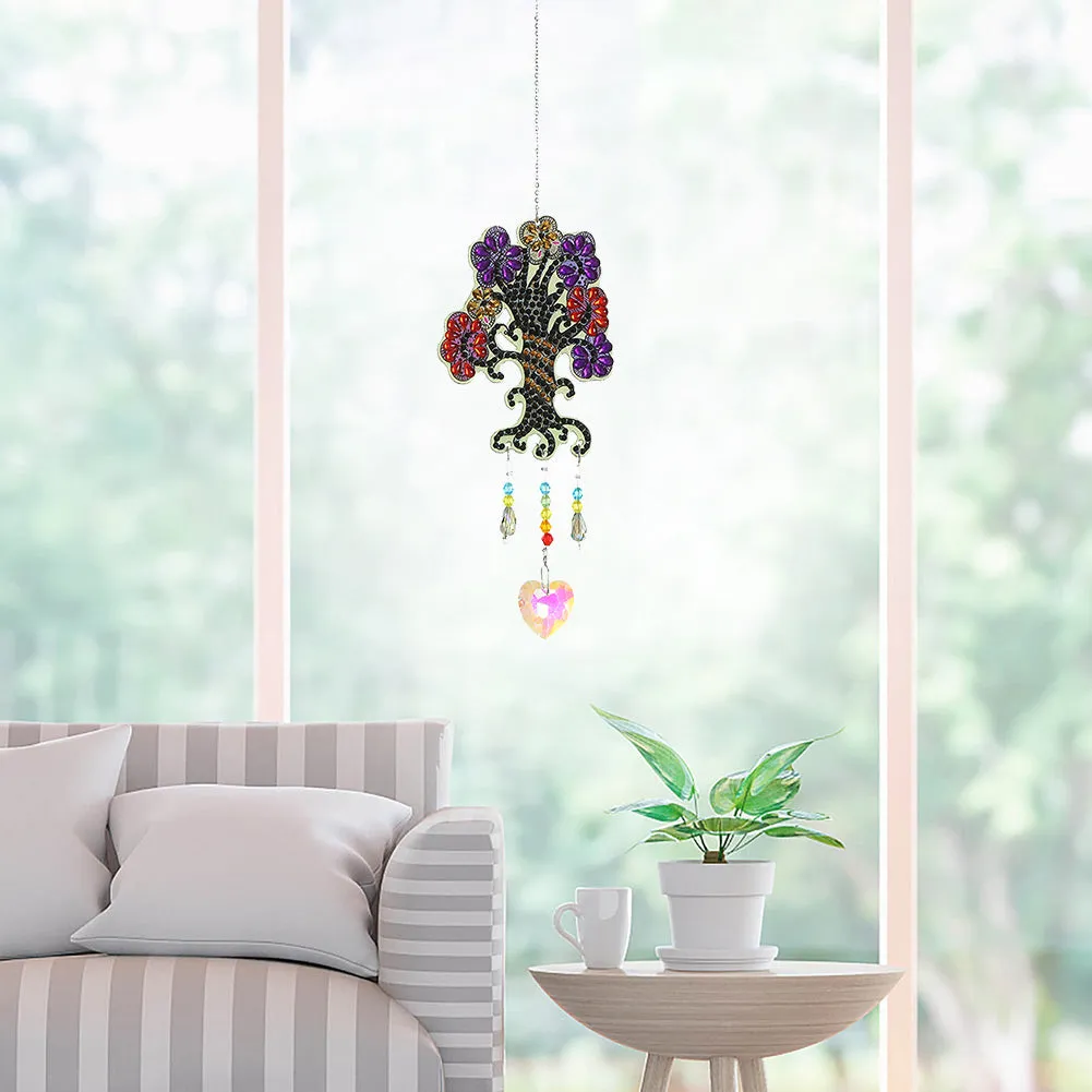 2x Crystal Wind Chimes Diamond Prisms Hanging Light Catcher Home Room Decor