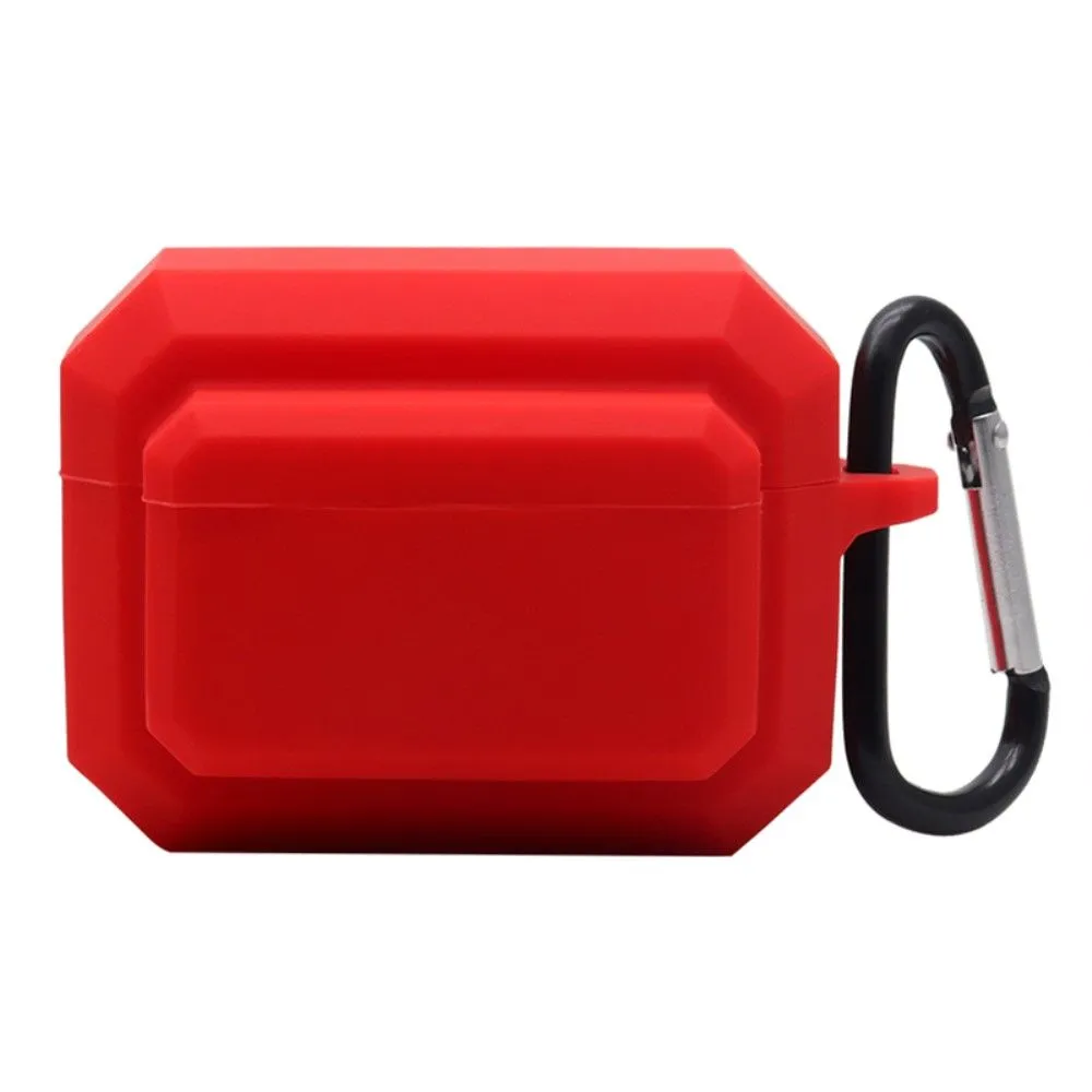 3-in-1 AirPods Pro silicone case with ear tip   carabiner - Red