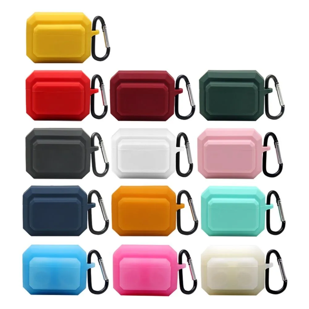 3-in-1 AirPods Pro silicone case with ear tip   carabiner - Red