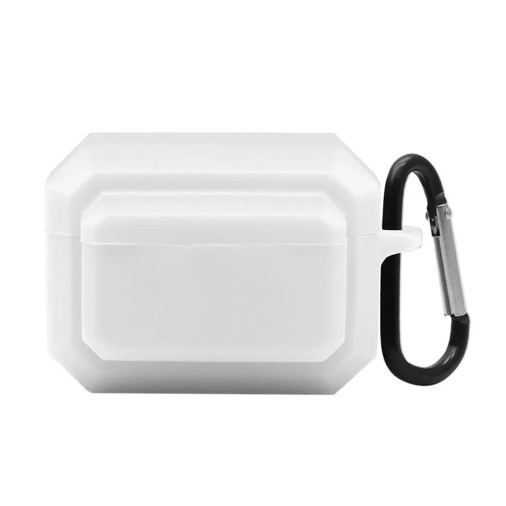 3-in-1 AirPods Pro silicone case with ear tip   carabiner - White