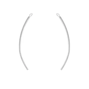 .925 Sterling Silver 1.5 Inch Curved Finding (1 Set)