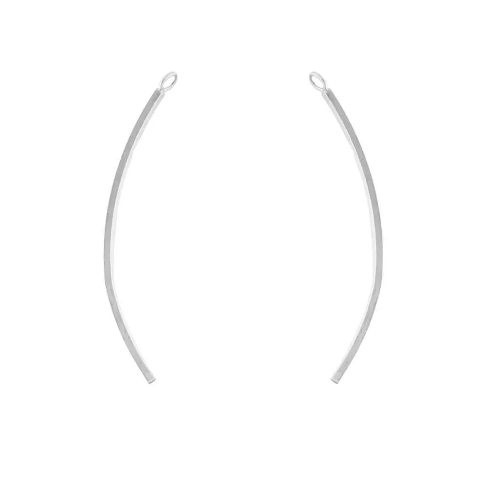 .925 Sterling Silver 1.5 Inch Curved Finding (1 Set)