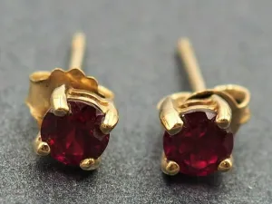 9ct Yellow Gold Ruby Stud Earrings