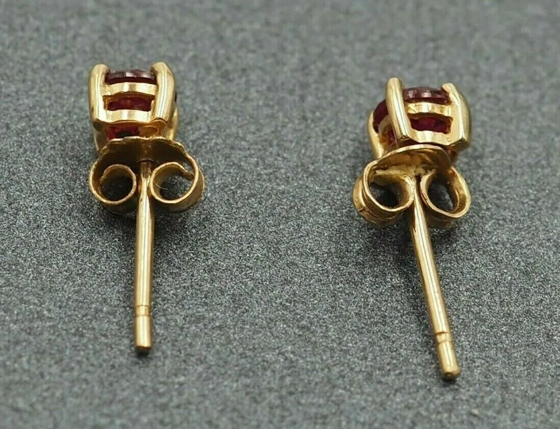 9ct Yellow Gold Ruby Stud Earrings