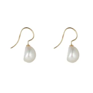 9kt Gold Irregular Pearl Drop Earrings