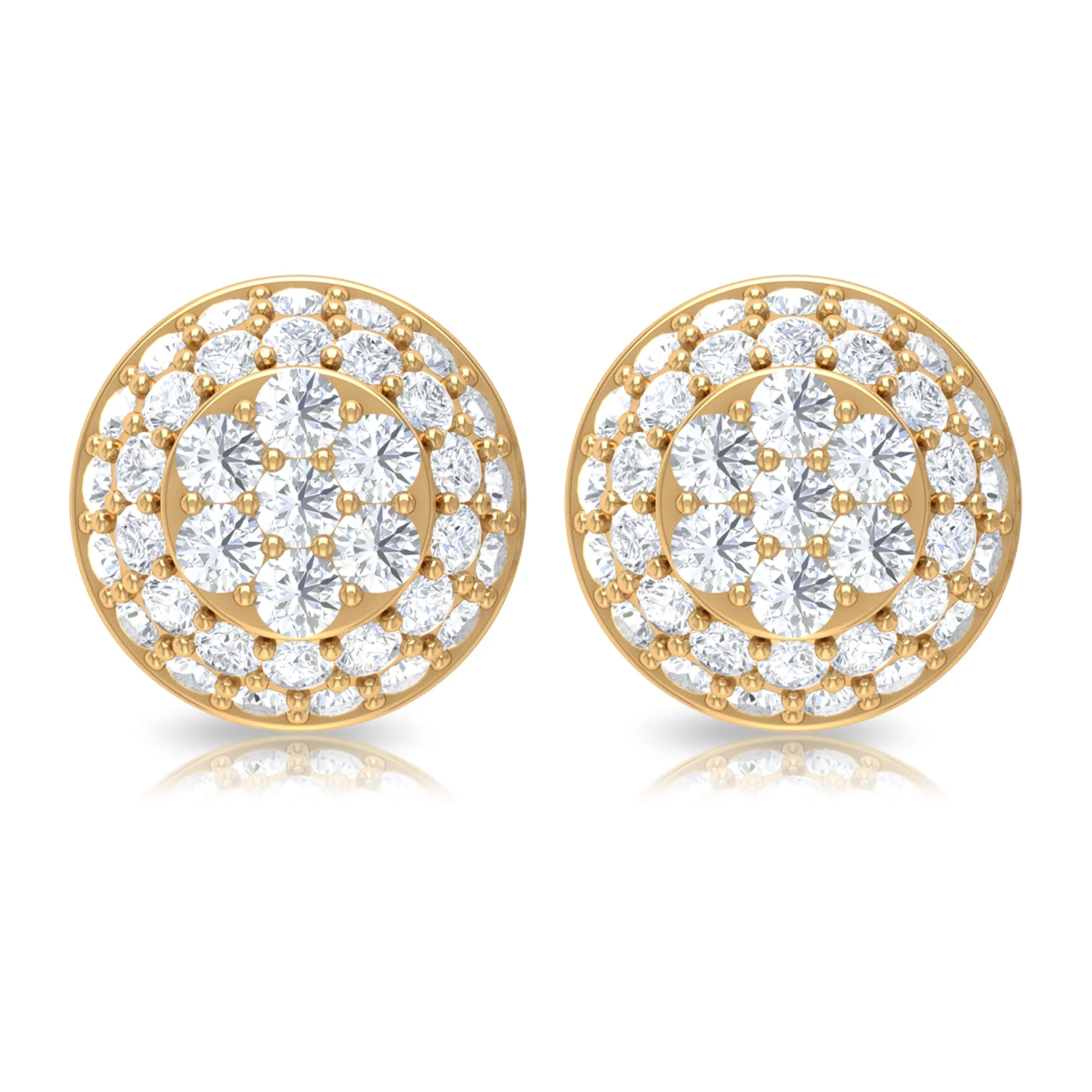 Alluring Diamond Bridal Stud Earring with Screw Back Closure