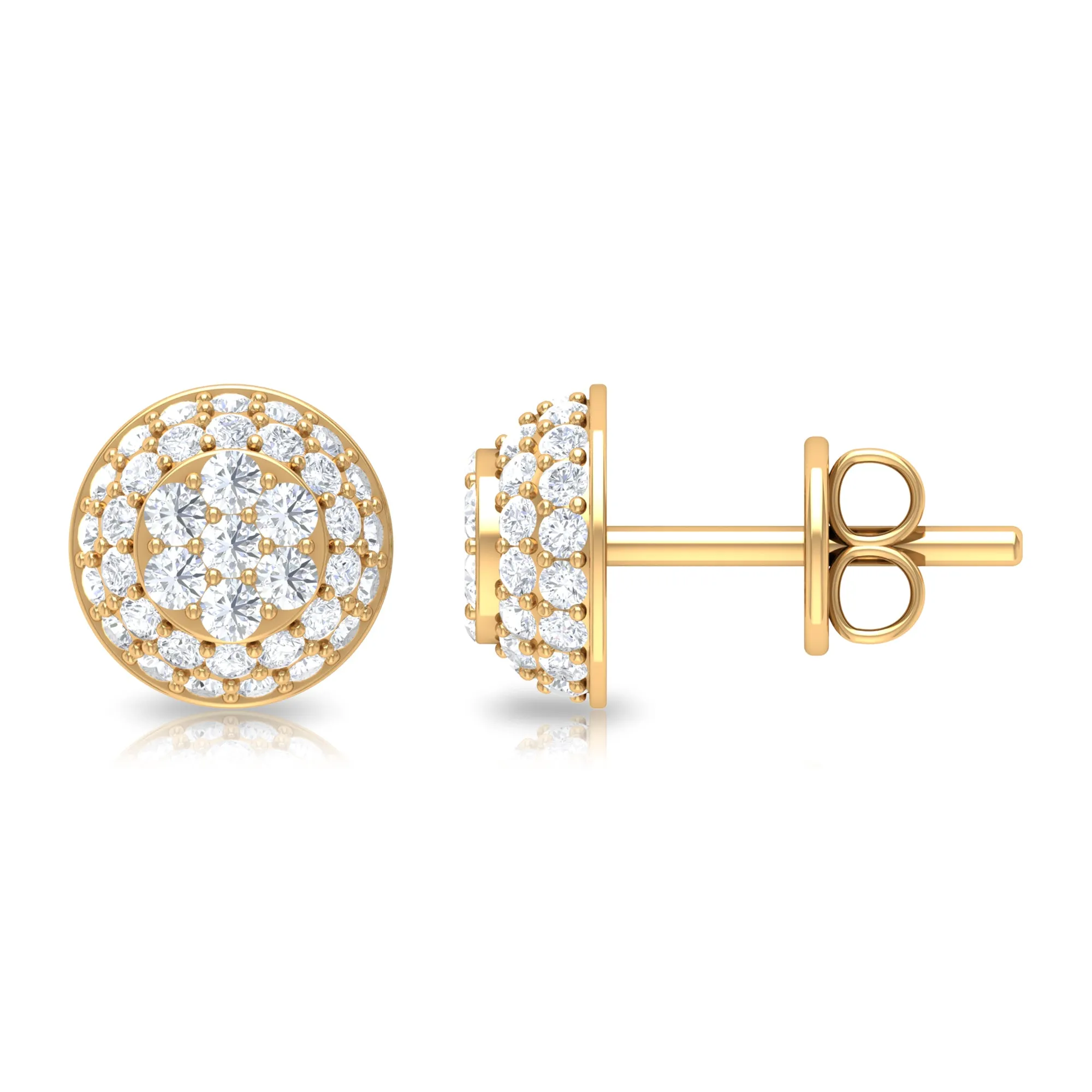 Alluring Diamond Bridal Stud Earring with Screw Back Closure