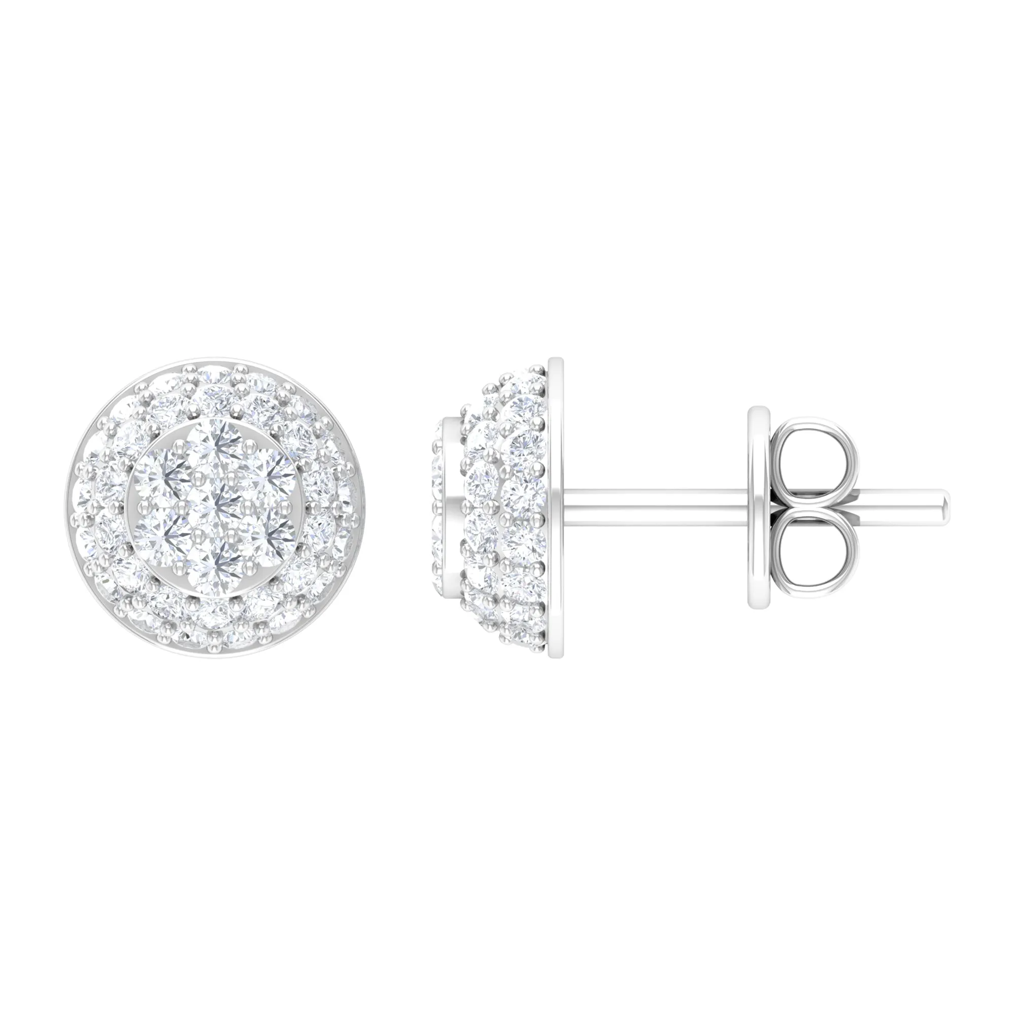 Alluring Diamond Bridal Stud Earring with Screw Back Closure