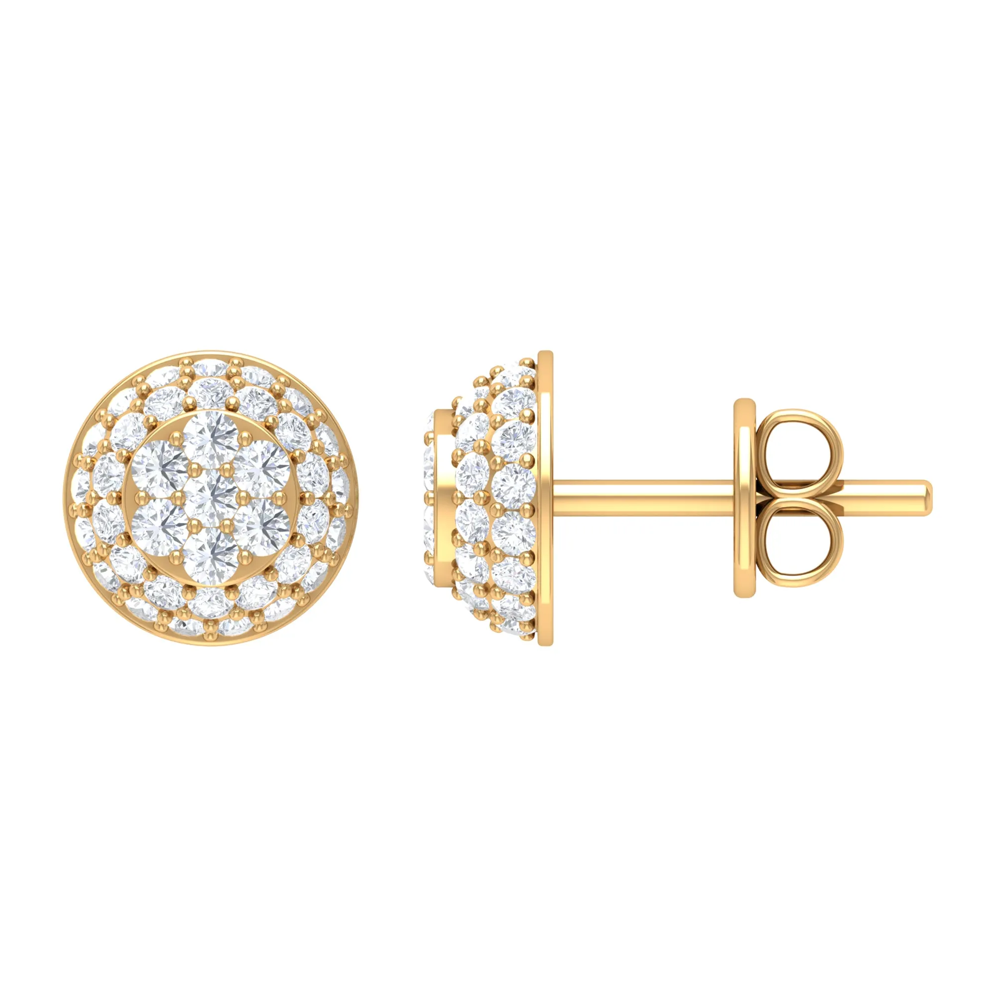 Alluring Diamond Bridal Stud Earring with Screw Back Closure