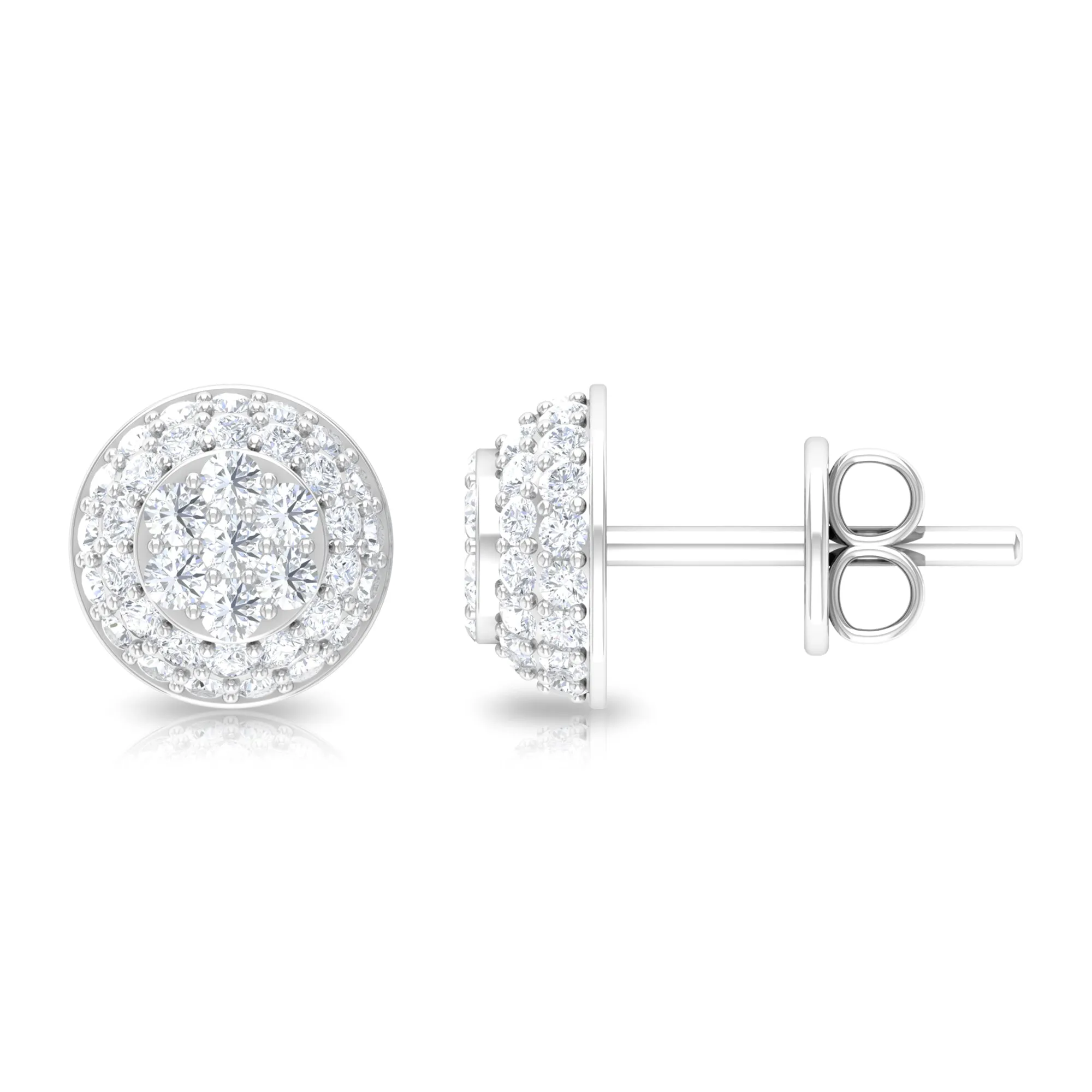 Alluring Diamond Bridal Stud Earring with Screw Back Closure