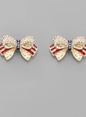 American Baby Bow Earrings