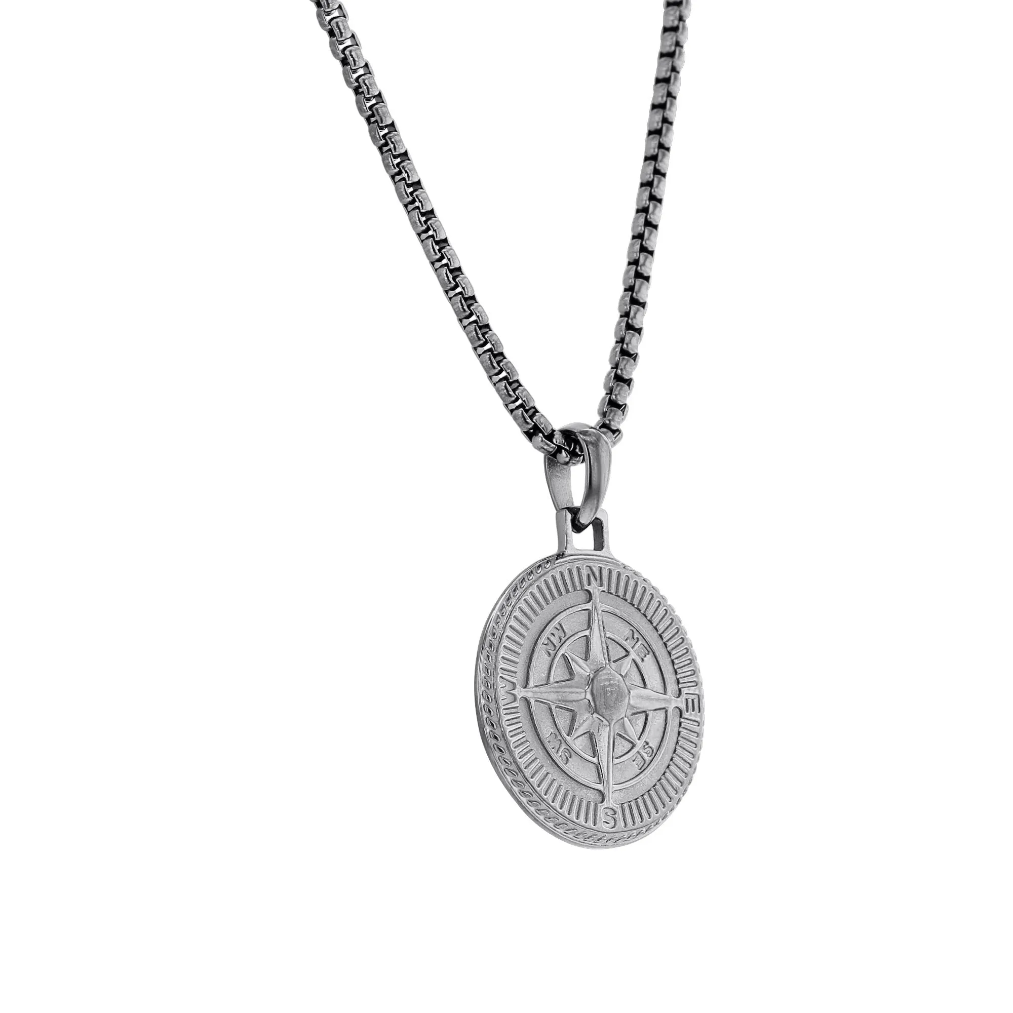 Astern Compass Stainless Steel Necklace