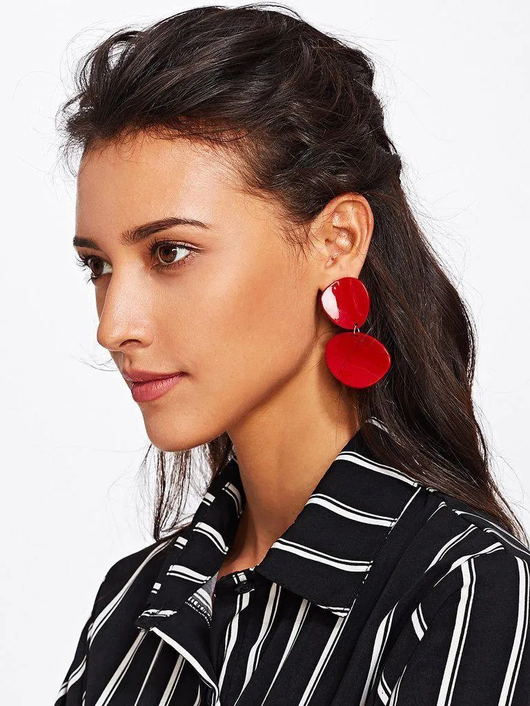 Asymmetrical Double Flake Drop Earrings