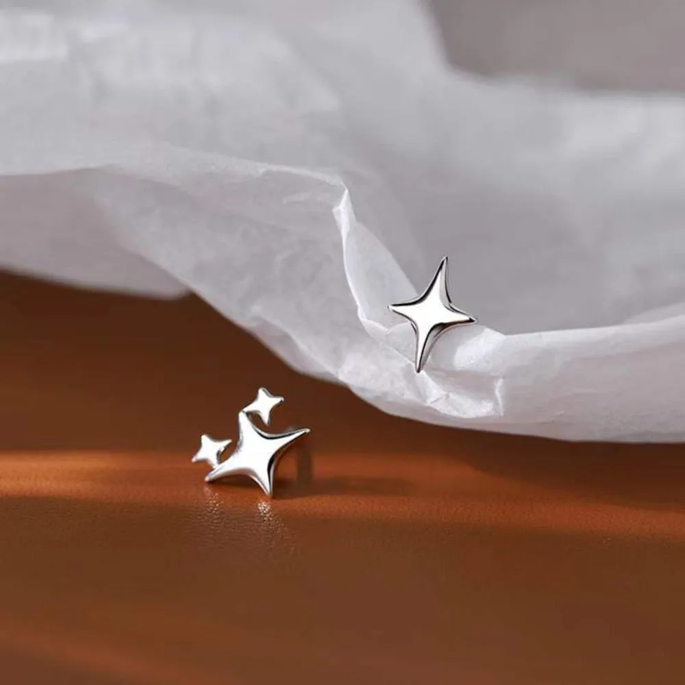 Asymmetrical Star Stud Earrings