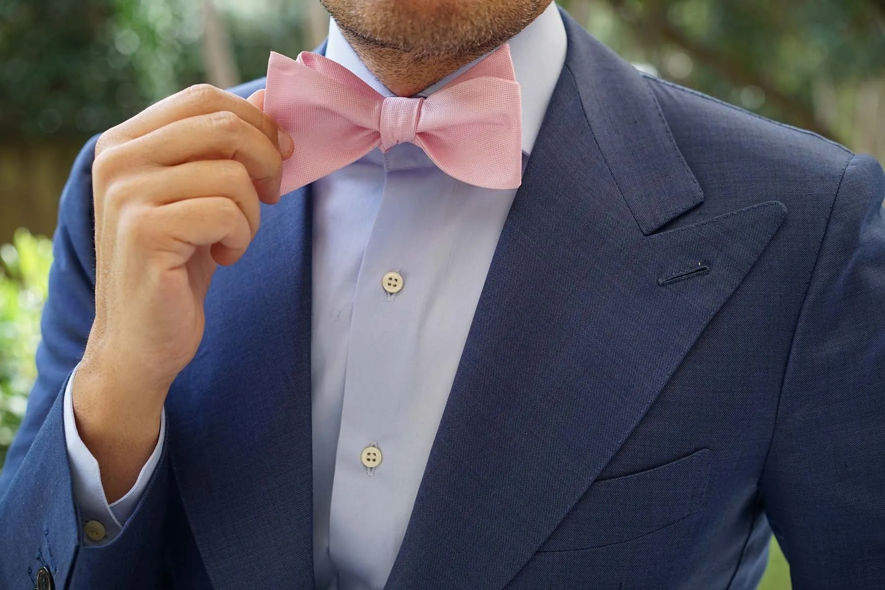 Baby Pink Self Tie Bow Tie