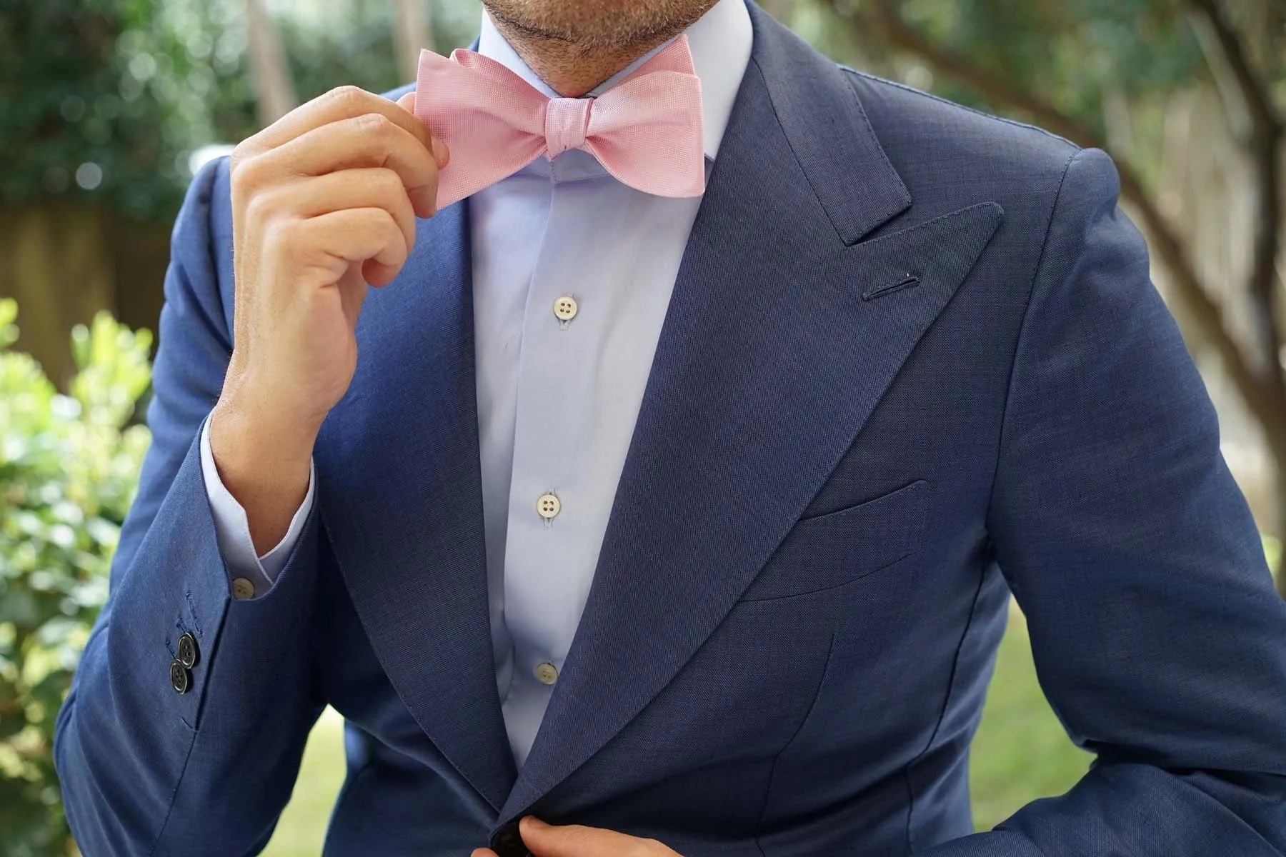 Baby Pink Self Tie Bow Tie