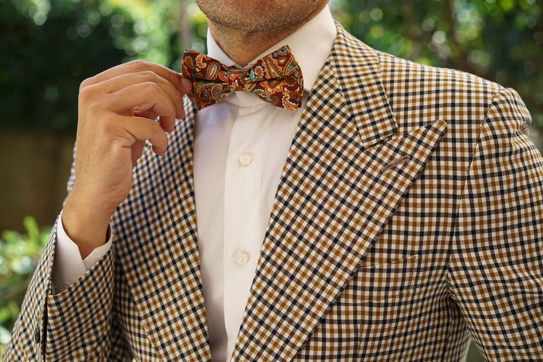 Baku Paisley Orange Bow Tie