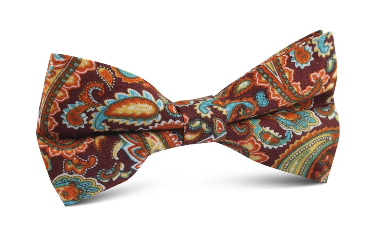 Baku Paisley Orange Bow Tie