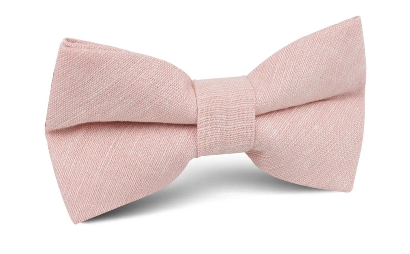 Ballet Blush Pink Chambray Linen Bow Tie