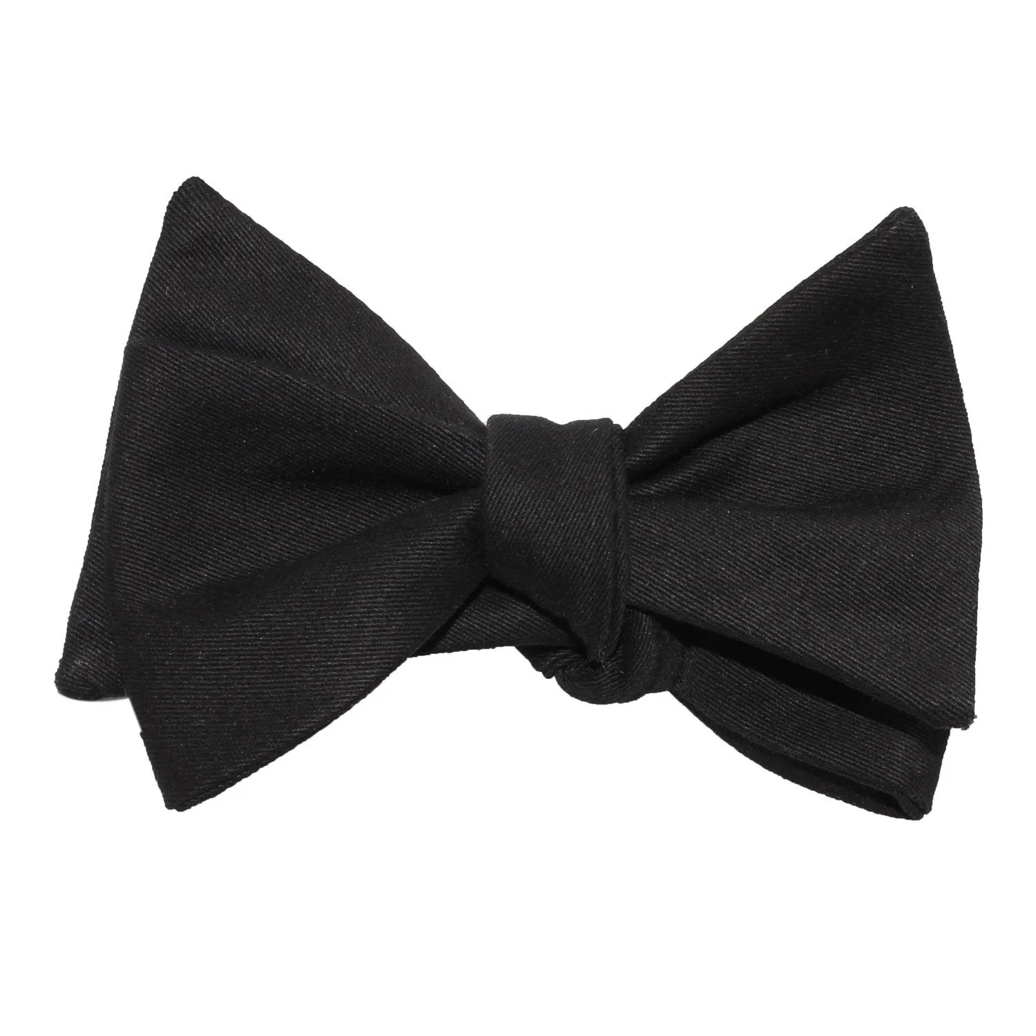 Black Cotton Self Tie Bow Tie