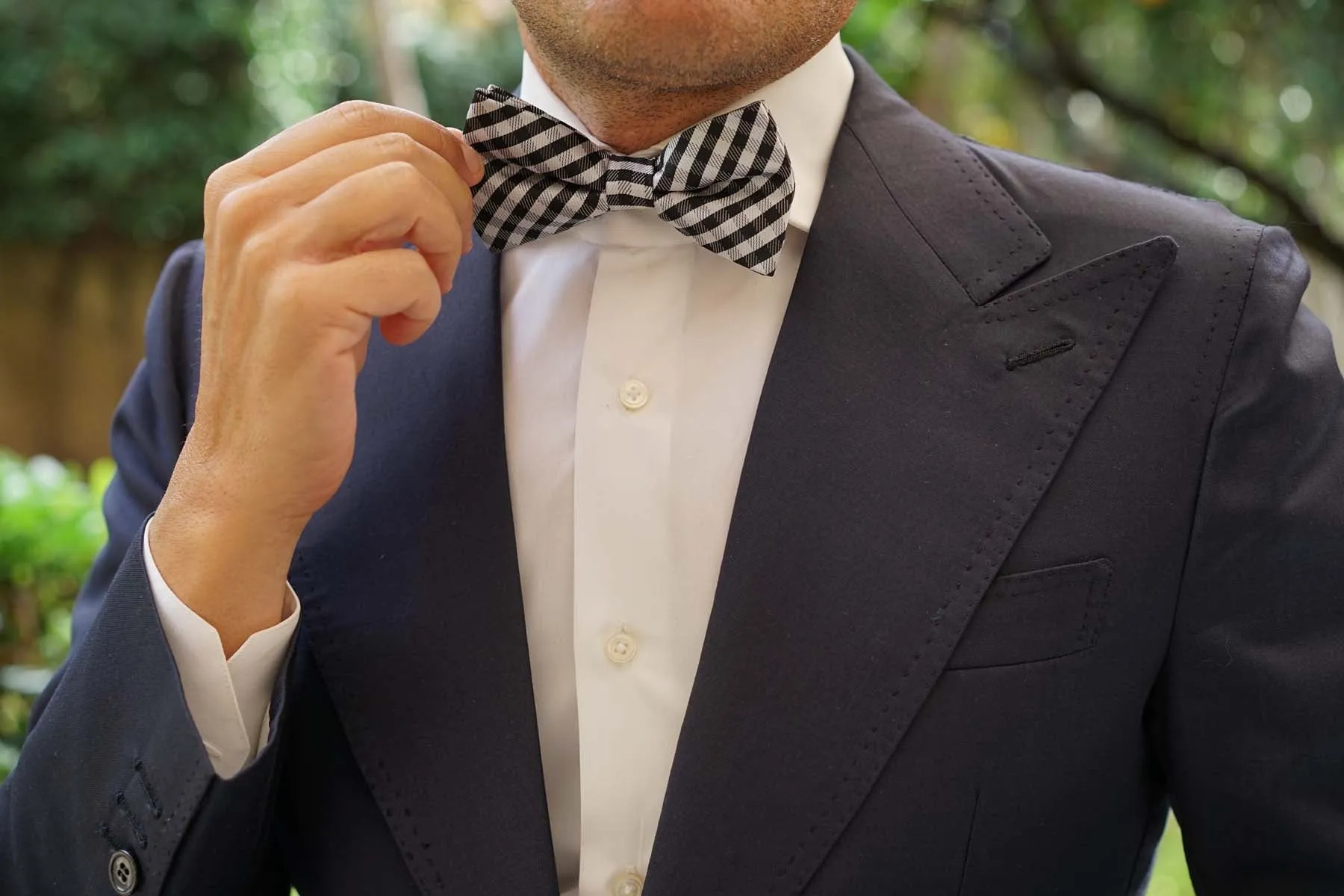 Black Gingham Bow Tie