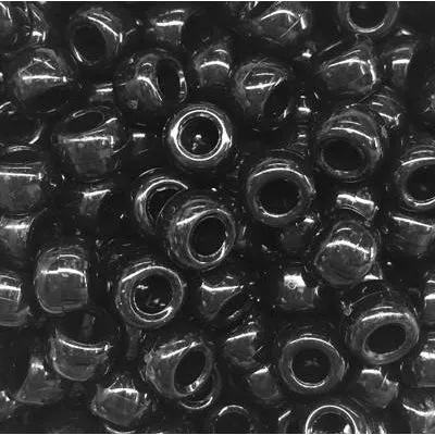 Black Plastic Beads 9mm x 10