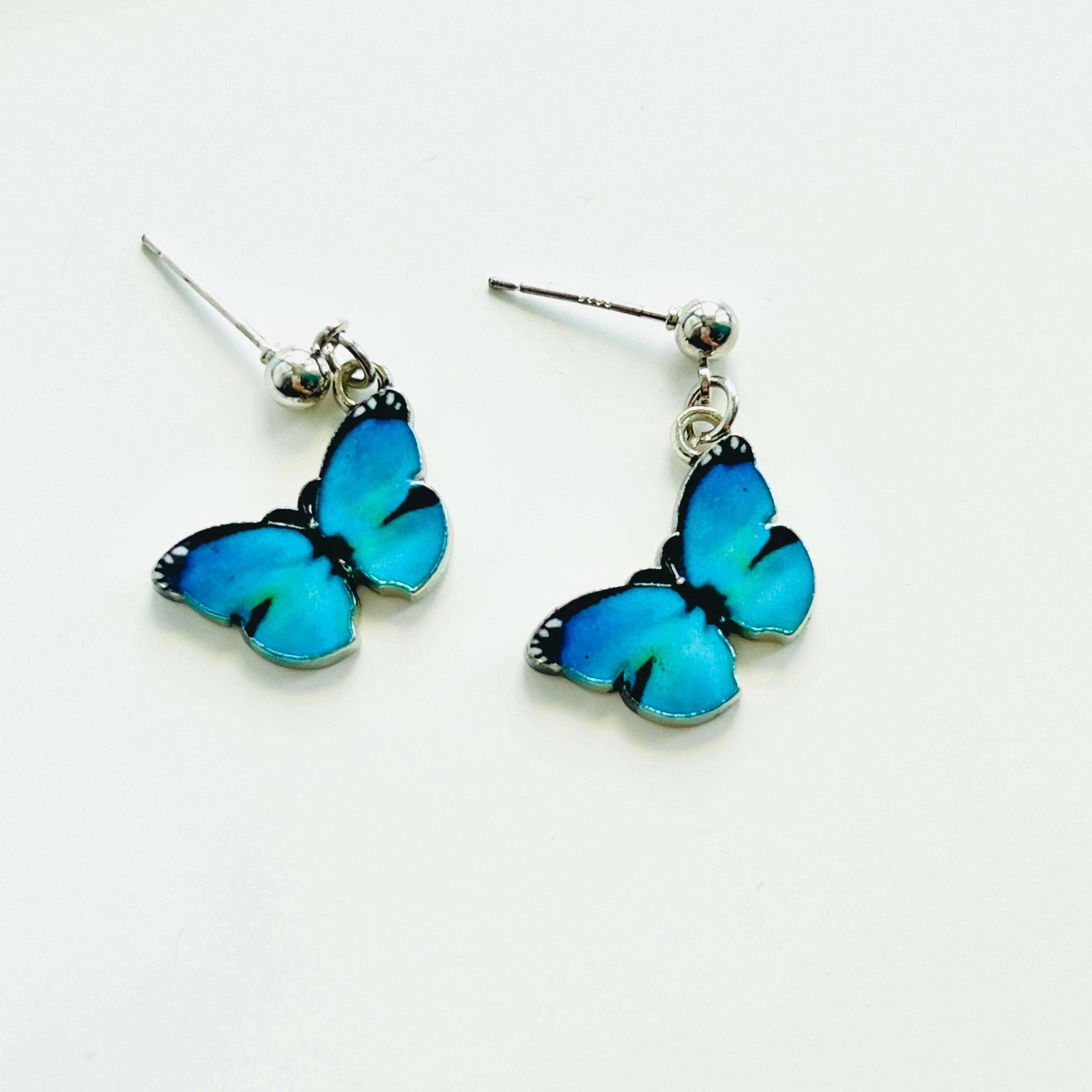 Blue / Purple Butterfly Drop Earrings