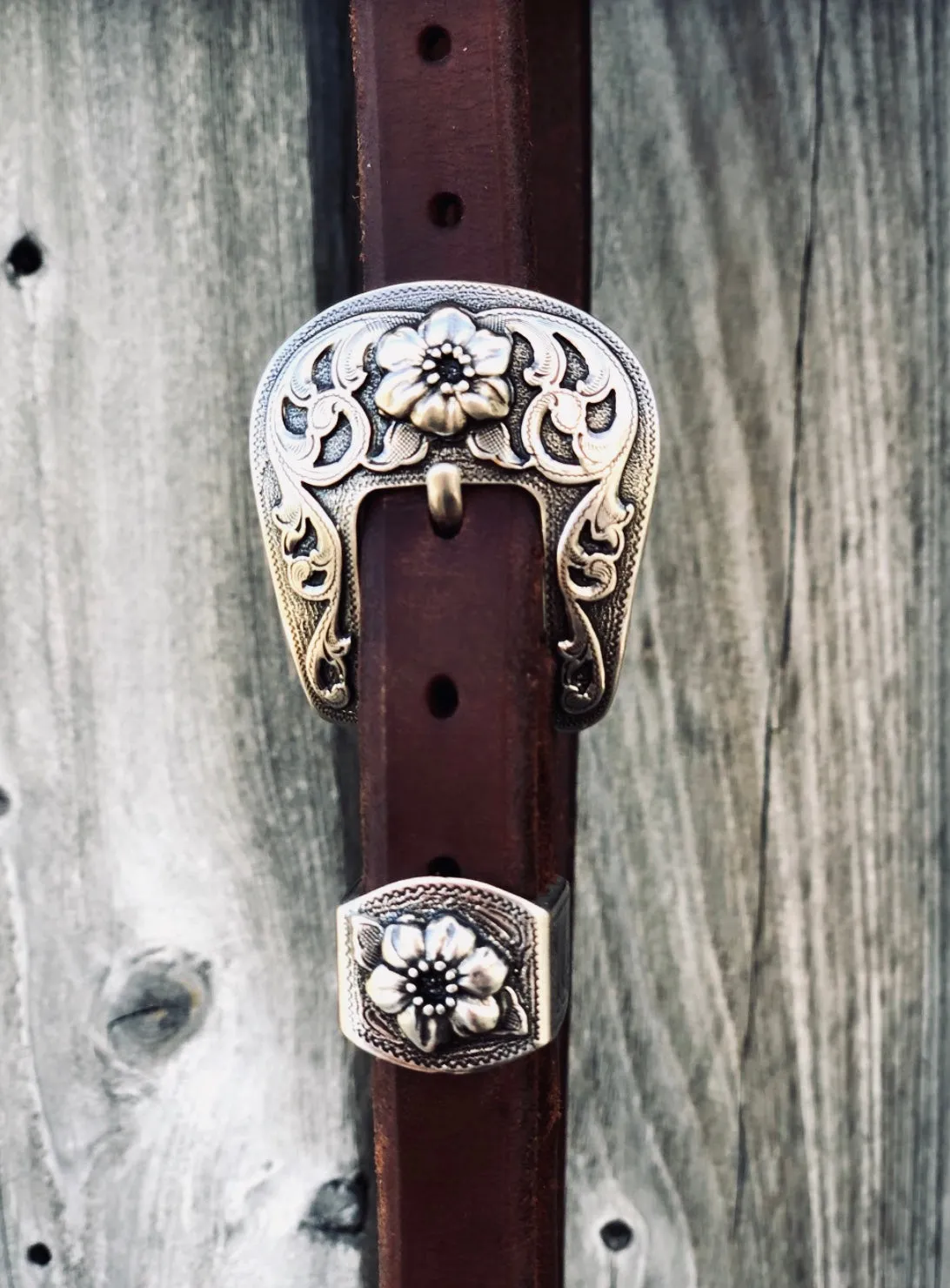 Cheaney Split Ear Headstall w/ Floral Buckle