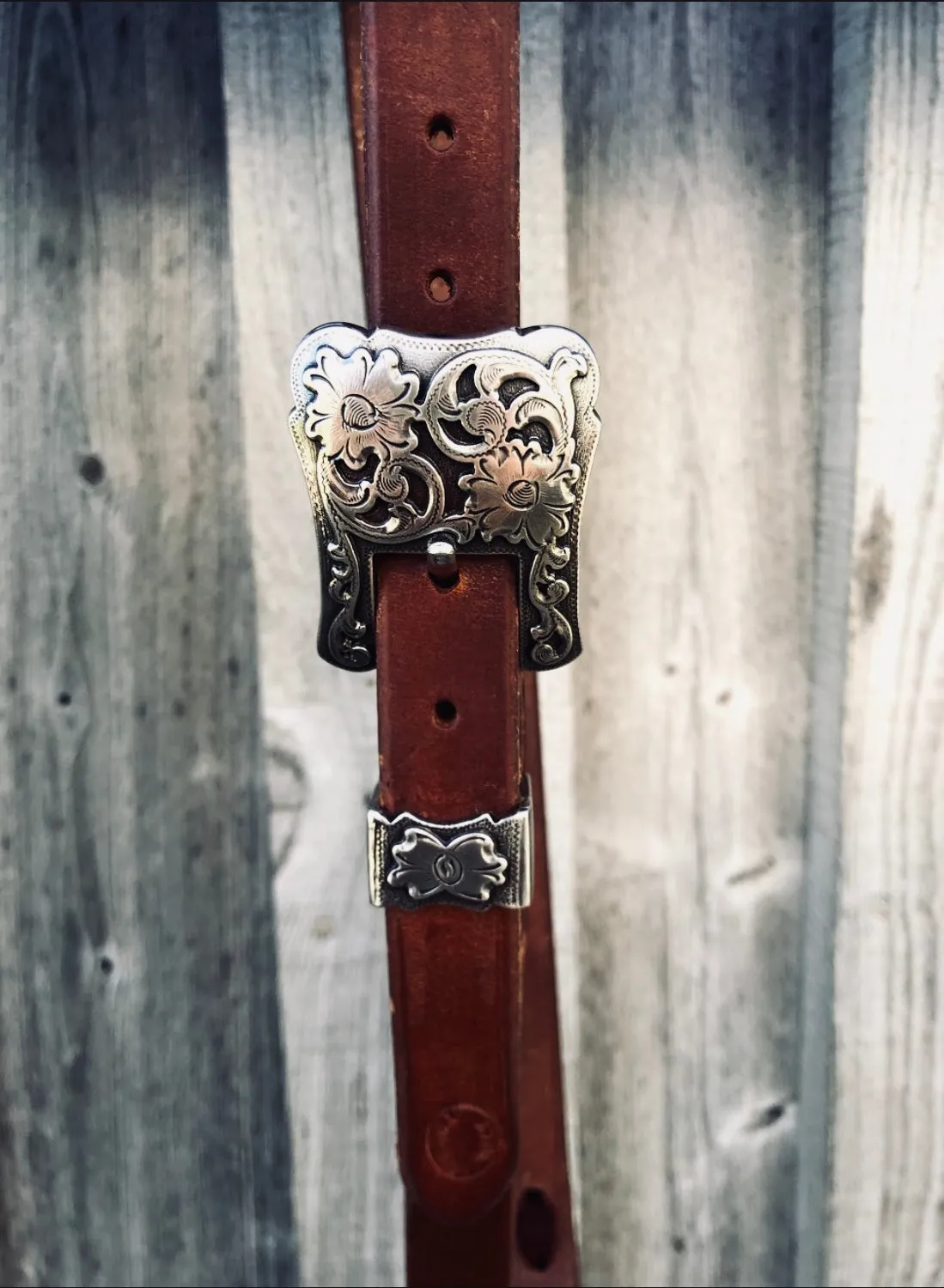 Cheaney Split Ear Headstall w/ Floral Buckle