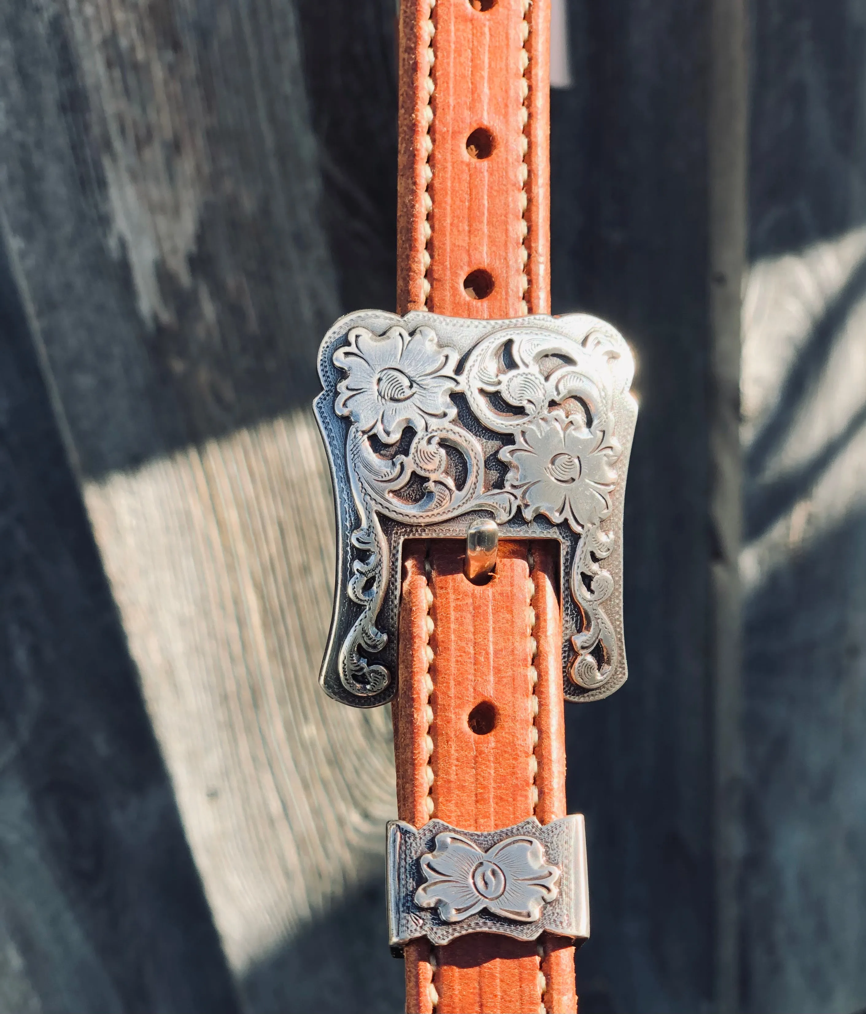 Cheaney Split Ear Headstall w/ Floral Buckle