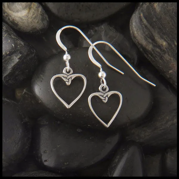 Colleen Celtic Heart Earrings in Sterling Silver