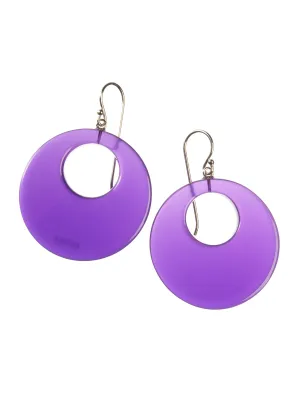 Colorful Statement Round Drop Earrings, Purple