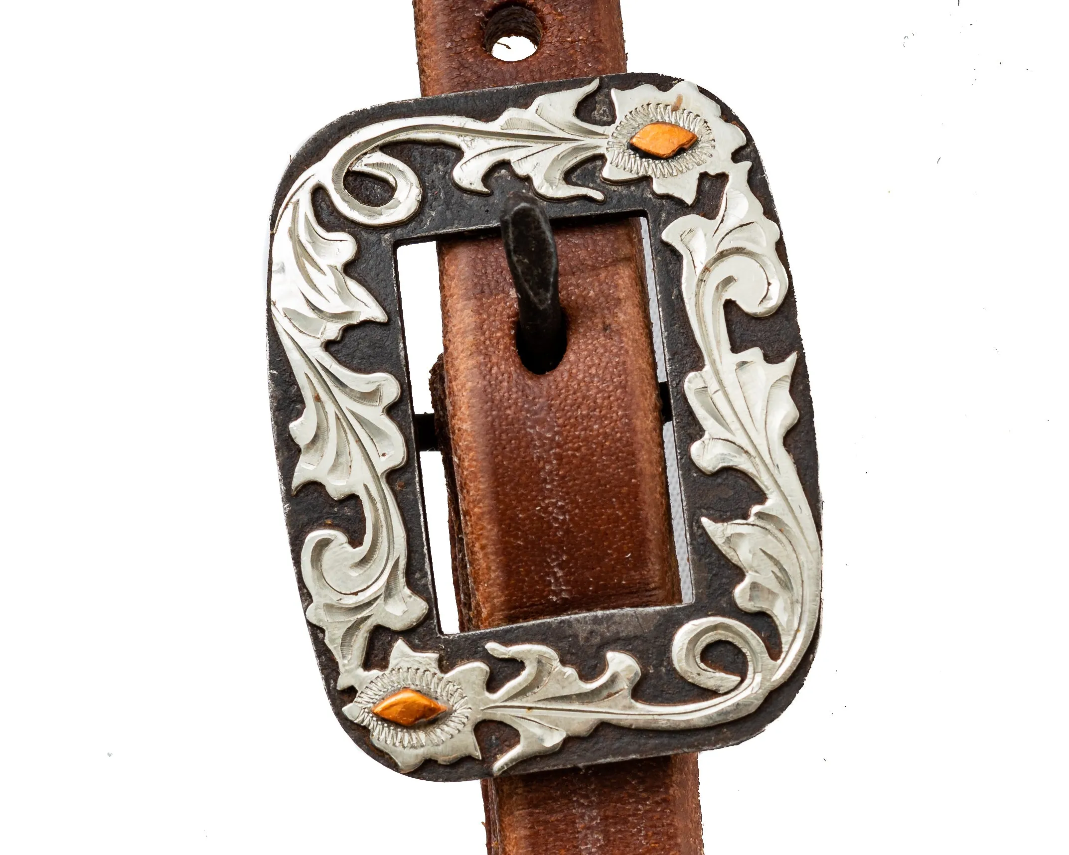 Cowperson Tack Headstall w/Floral Square Buckle