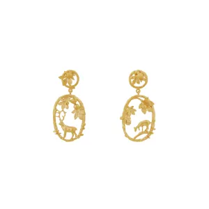 Doe & Stag Loop Drop Earrings