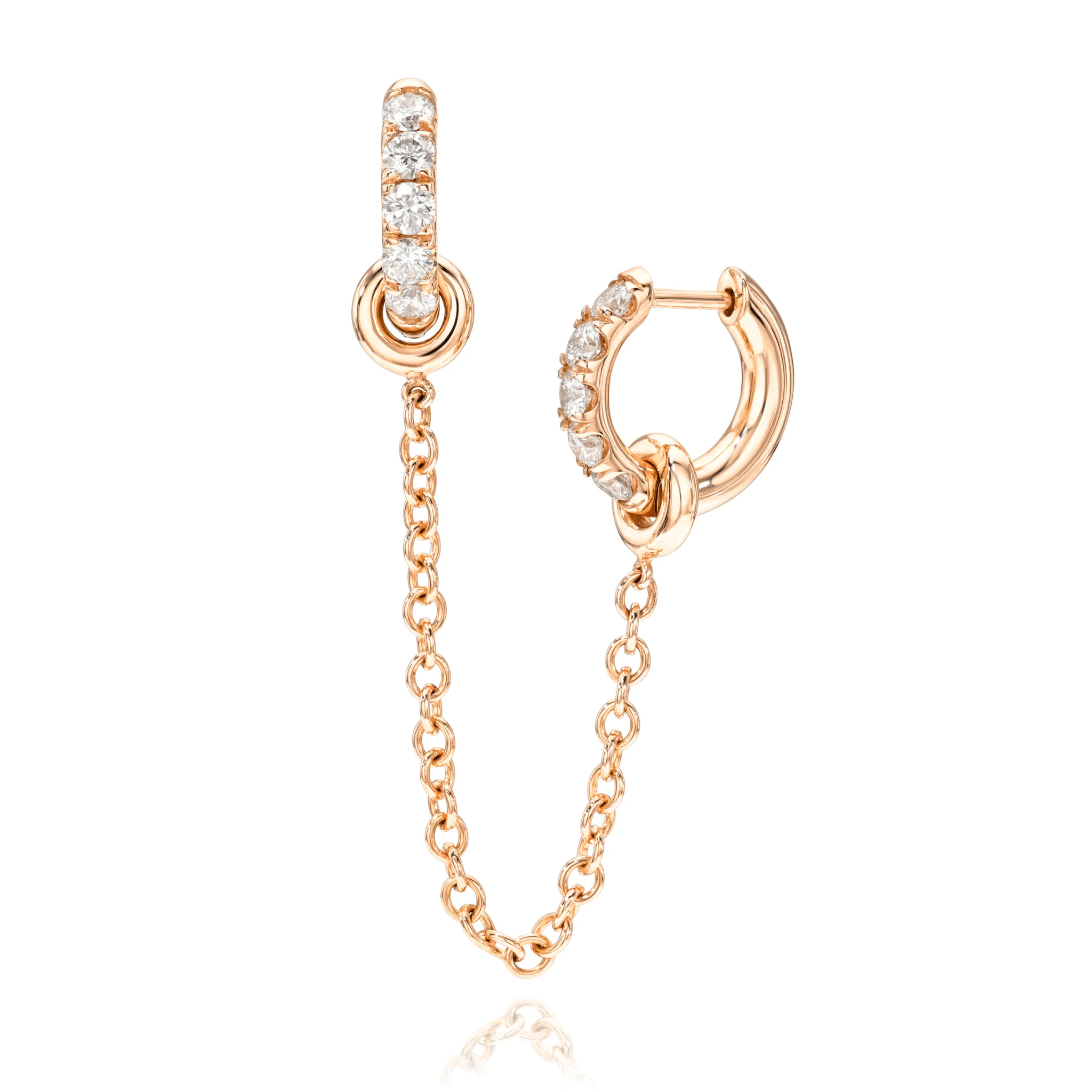 Double Pavé Chain Hoop Earring