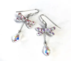 Dragonfly Earrings - Crystal AB - Dragonfly Jewelry