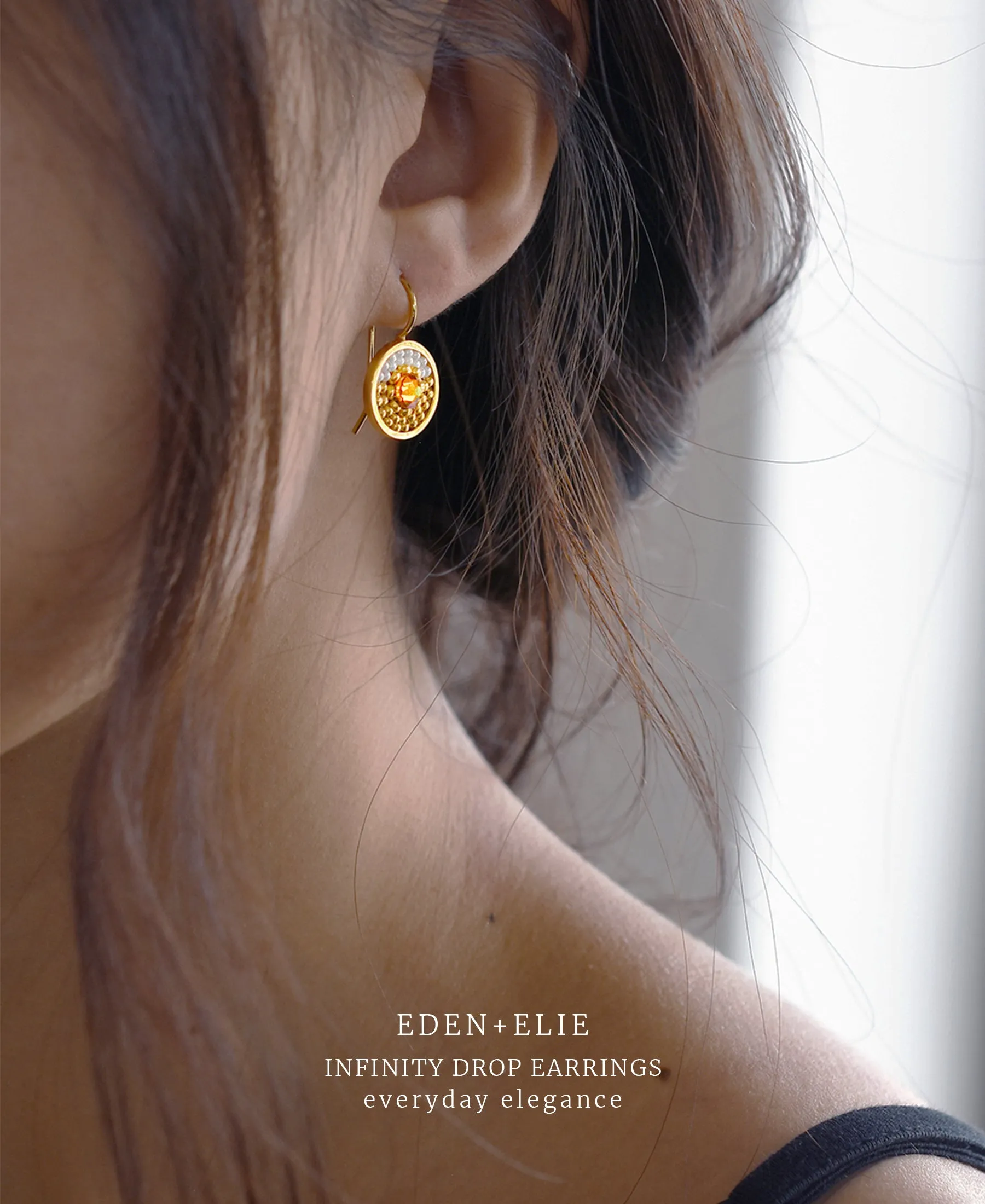 EDEN   ELIE Infinity drop earrings - pollen