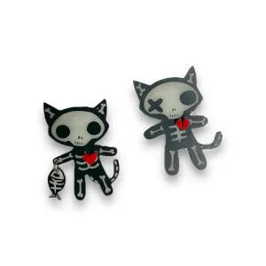 Emily The Strange® Fishin' Cat Skeleton Earrings