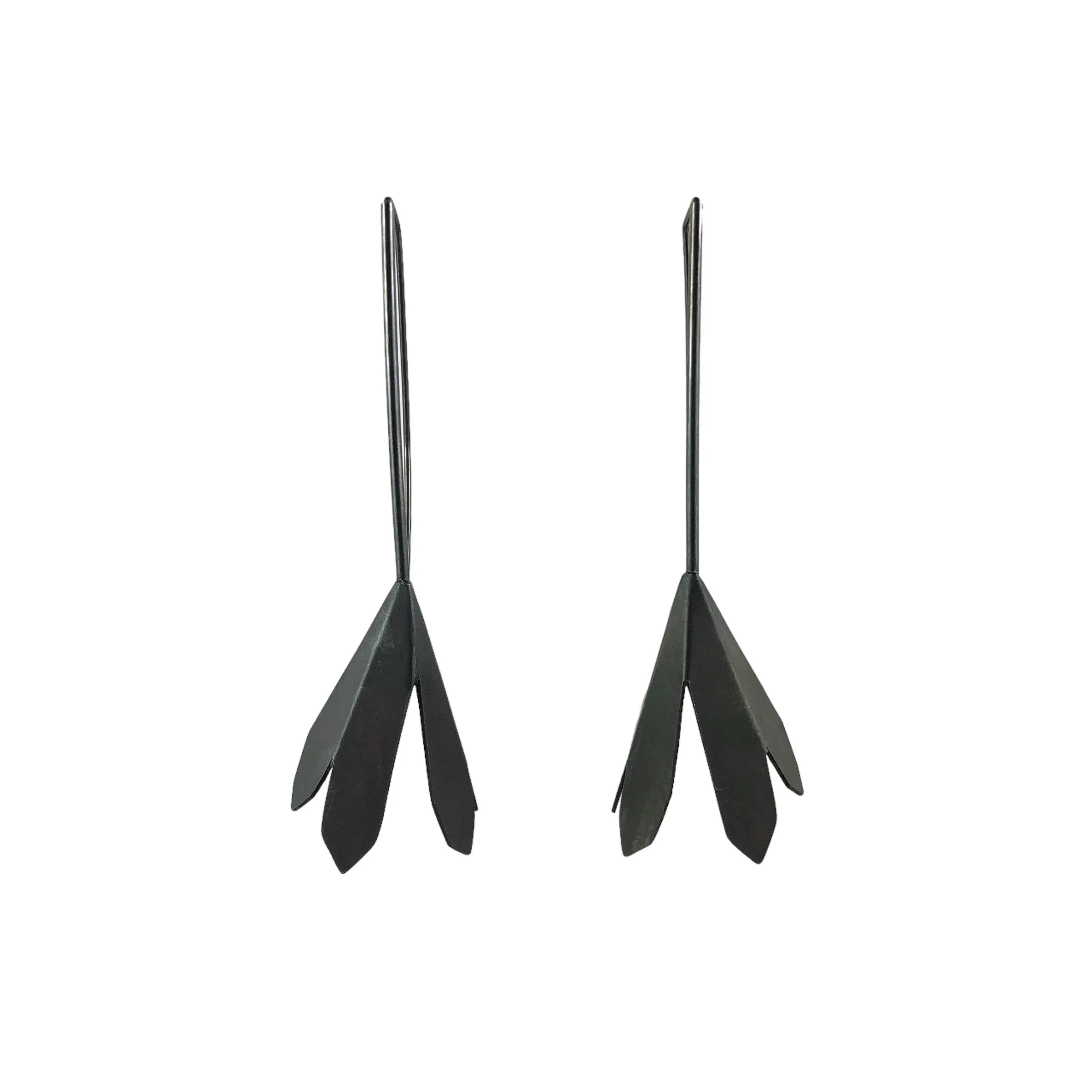 Flower Oxidised Hook Earrings - Ananda Ungphakorn