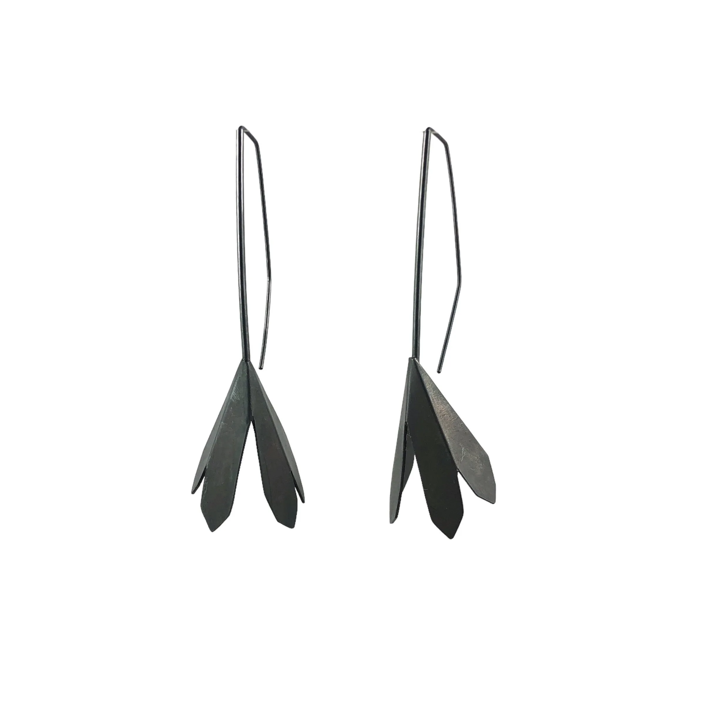 Flower Oxidised Hook Earrings - Ananda Ungphakorn