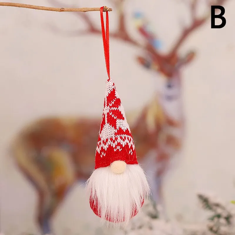 Forest Old Man Christmas Mini Doll Christmas Tree Hanger Pendant Xmas Decoration For Home Gnome Doll Xmas kids New Year Gifts