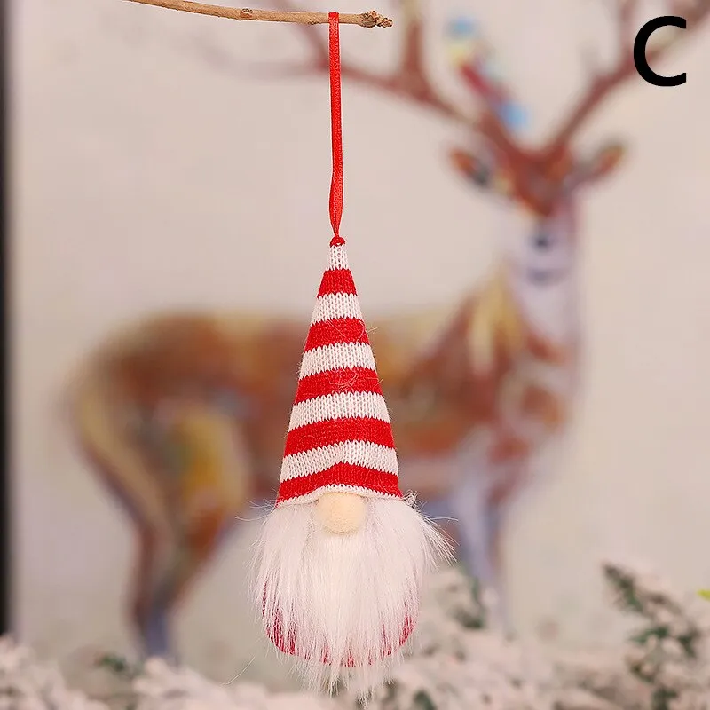 Forest Old Man Christmas Mini Doll Christmas Tree Hanger Pendant Xmas Decoration For Home Gnome Doll Xmas kids New Year Gifts