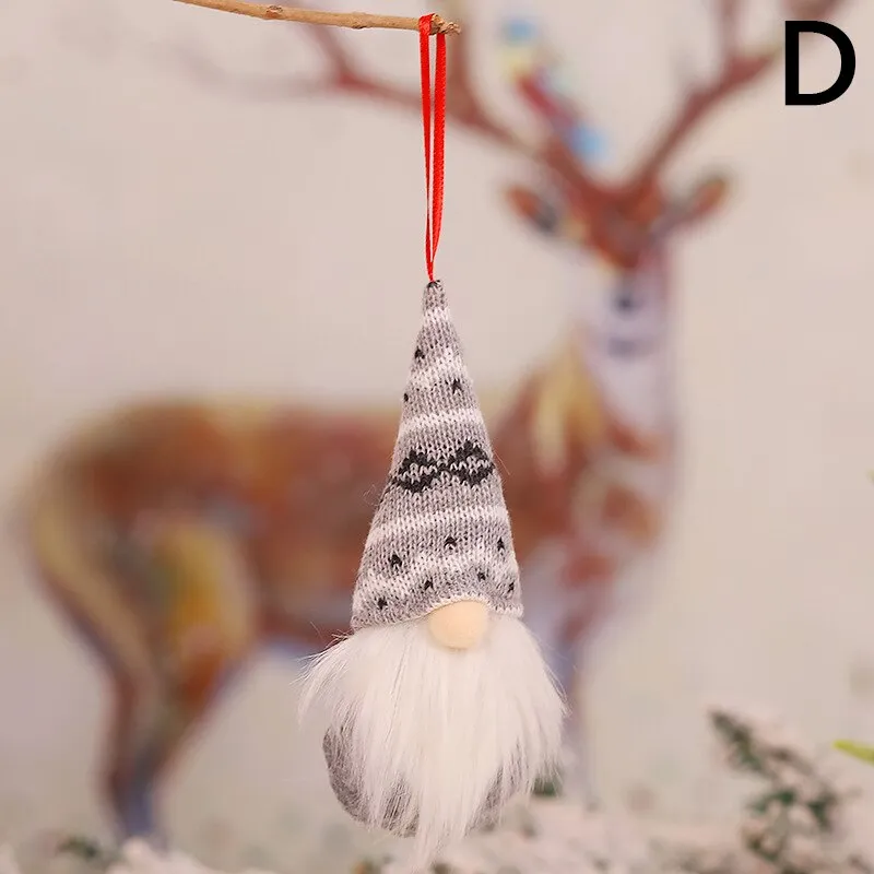 Forest Old Man Christmas Mini Doll Christmas Tree Hanger Pendant Xmas Decoration For Home Gnome Doll Xmas kids New Year Gifts