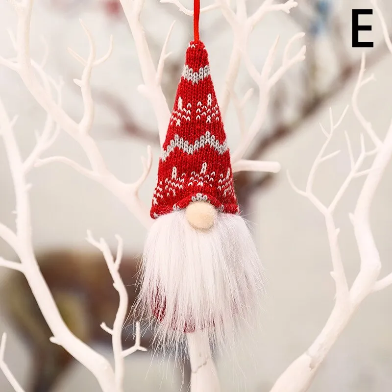 Forest Old Man Christmas Mini Doll Christmas Tree Hanger Pendant Xmas Decoration For Home Gnome Doll Xmas kids New Year Gifts